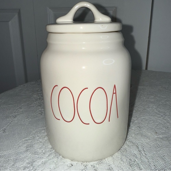 Rae Dunn Other - Rae Dunn COCOA Canister jar‎ Cream with red lettering. Like new